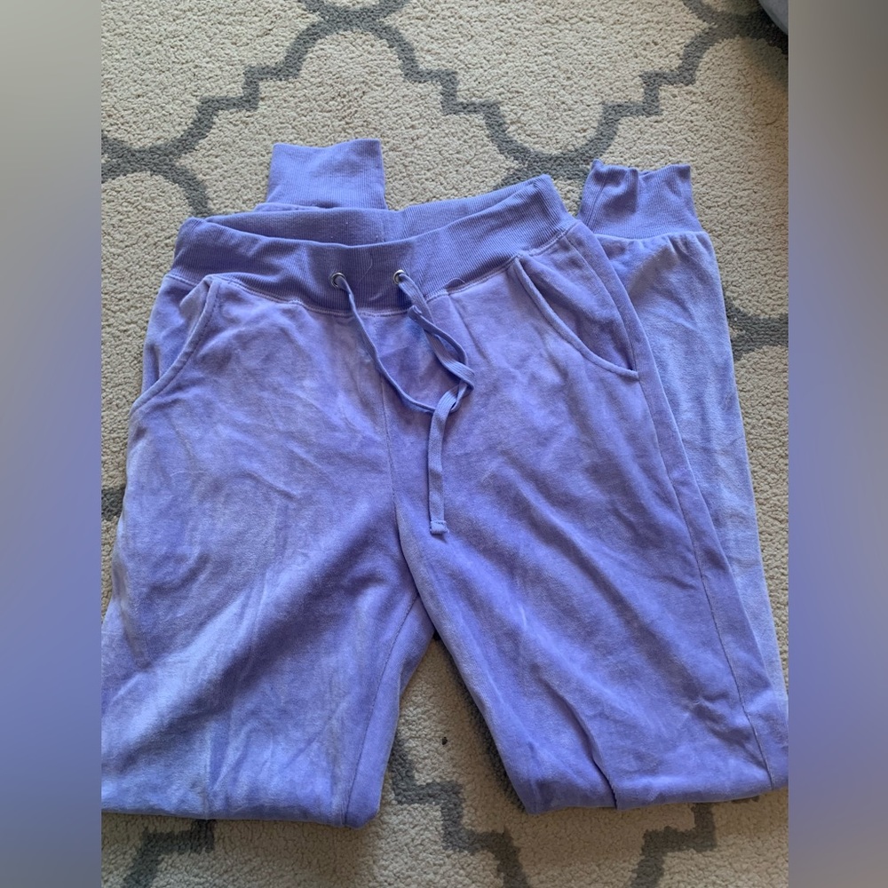 Purple velour joggers